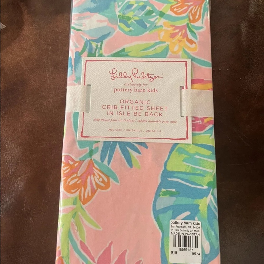 Pottery Barn Kids Lilly Pulitzer Isle Be Back Butterfly Floral Crib Fitted Sheet